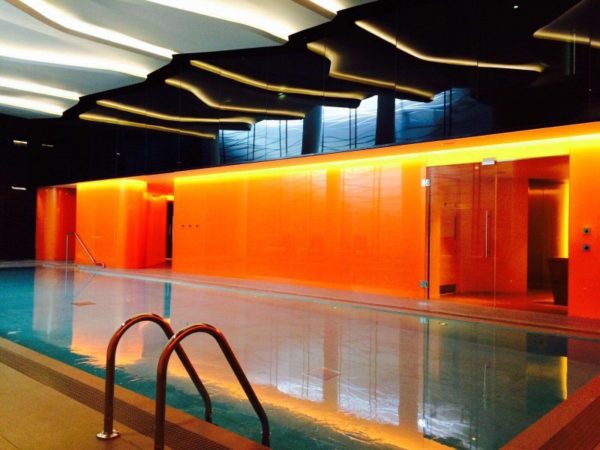 backlit orange glass