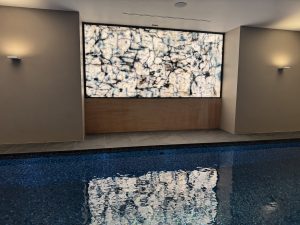 Ice Blue Quartzite stone Swimmingpool wall