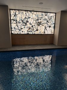 illuminated blue quartzite stone