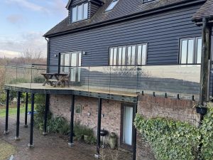 black glass spigot balustrade Kent